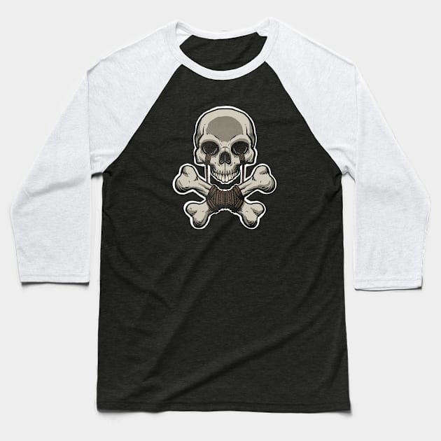 Skull N’ Bones Baseball T-Shirt by RealmsOfNowhere